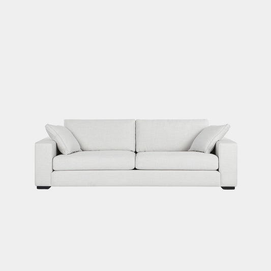 coastal white fabric sofa