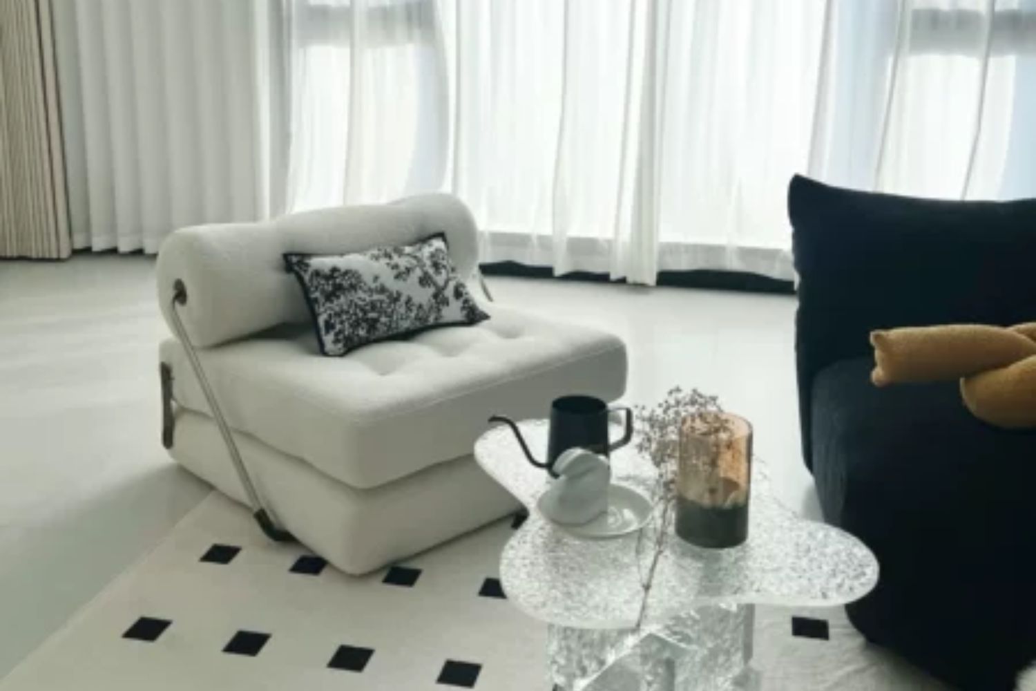 Cob white fabric sofa bed in real homes