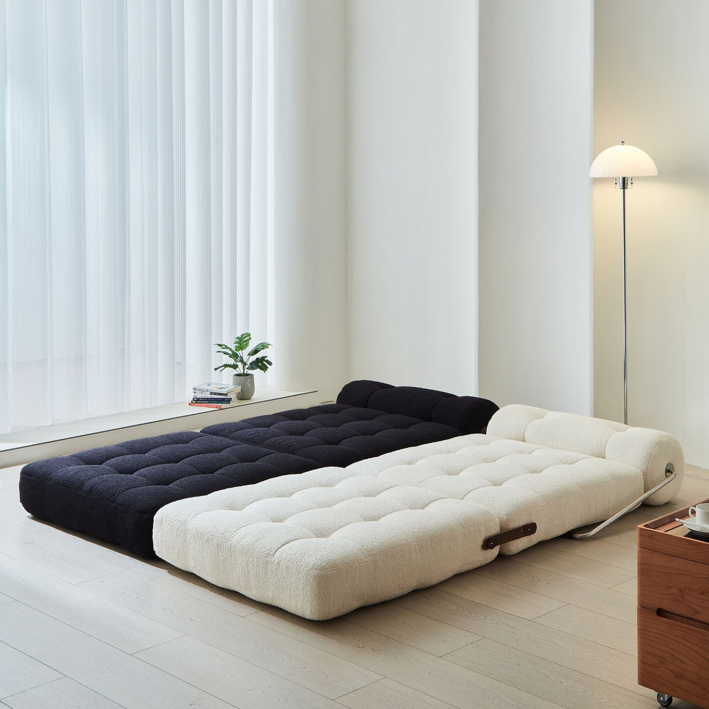 Cob fabric sofa bed white