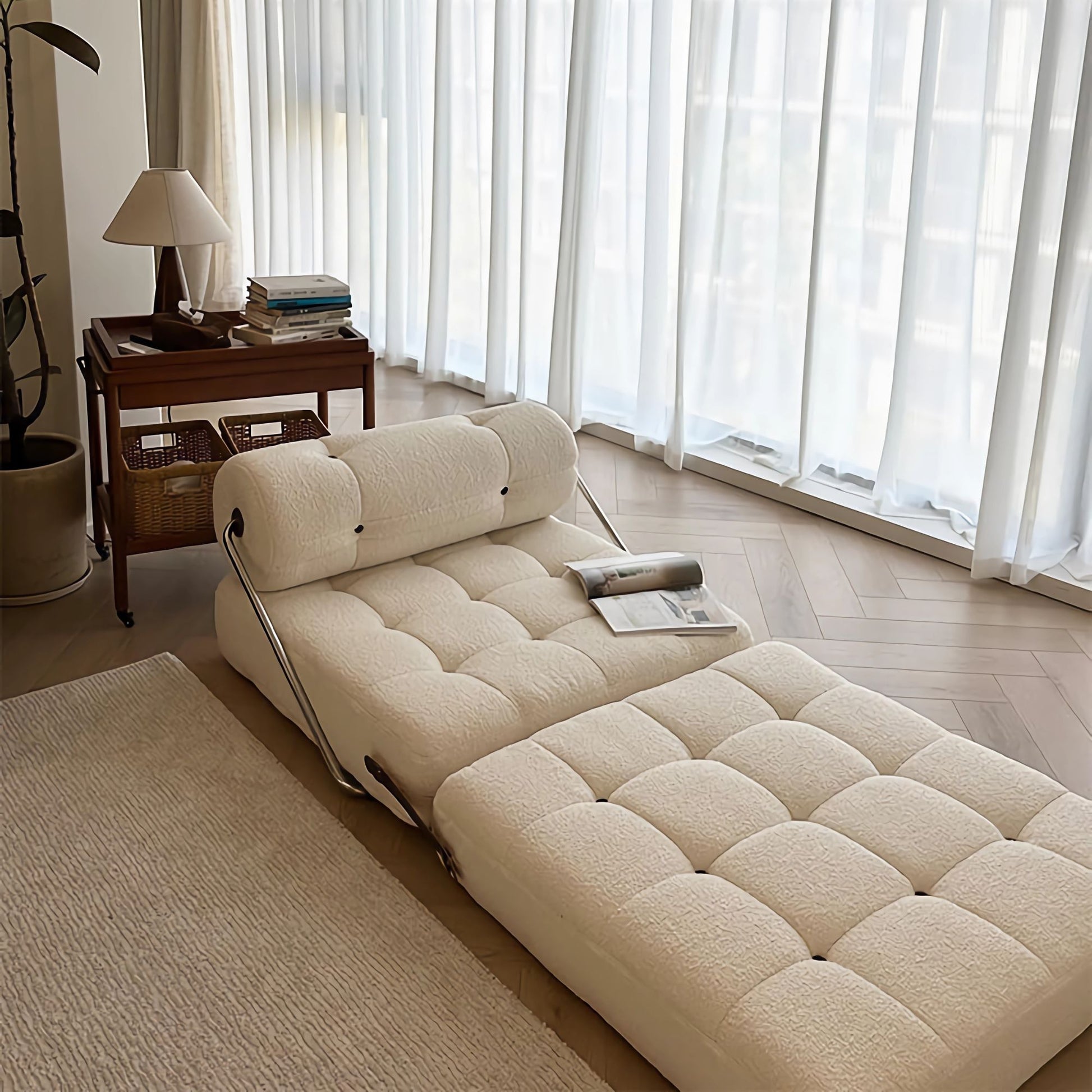 Cob fabric sofa bed white