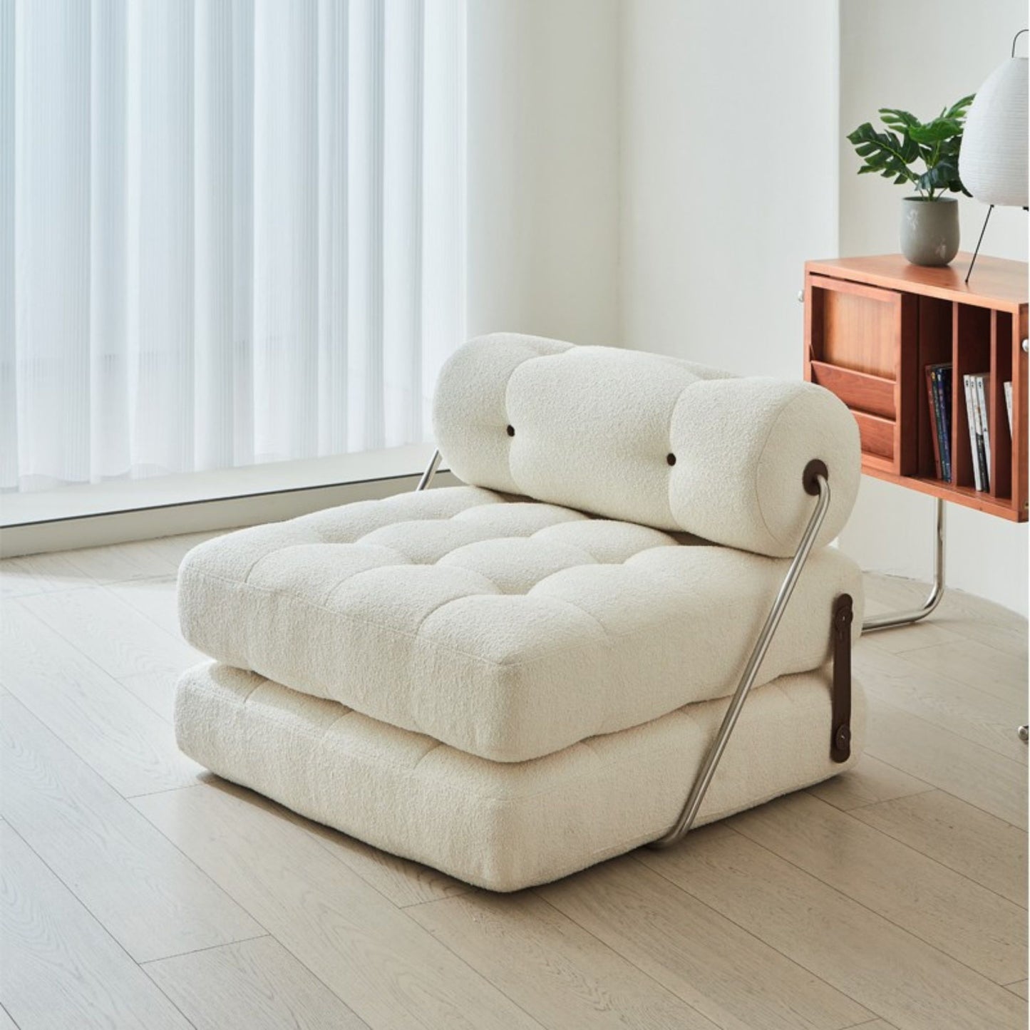 Cob fabric sofa bed white