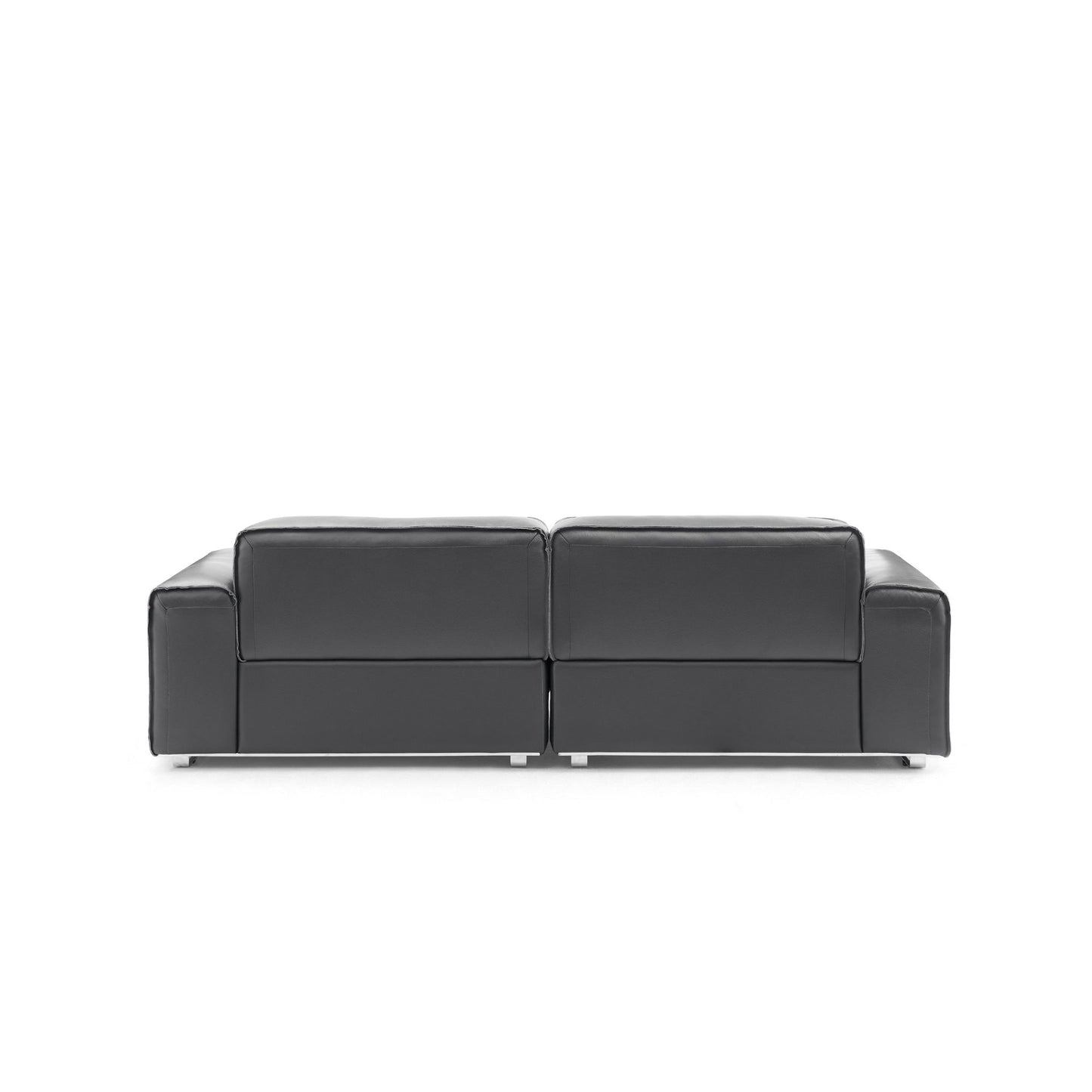 Colby black top grain half leather 2 seat sofa