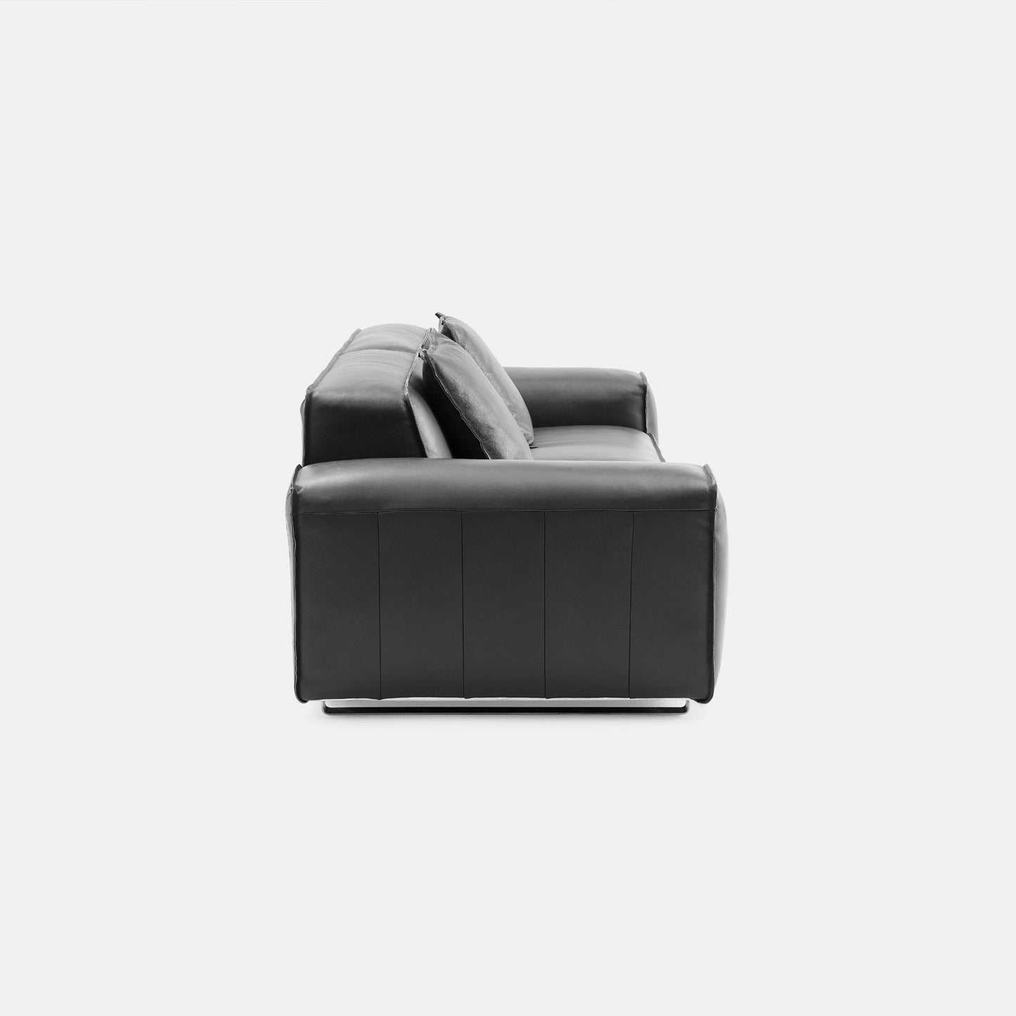 Colby black top grain half leather 2 seat sofa