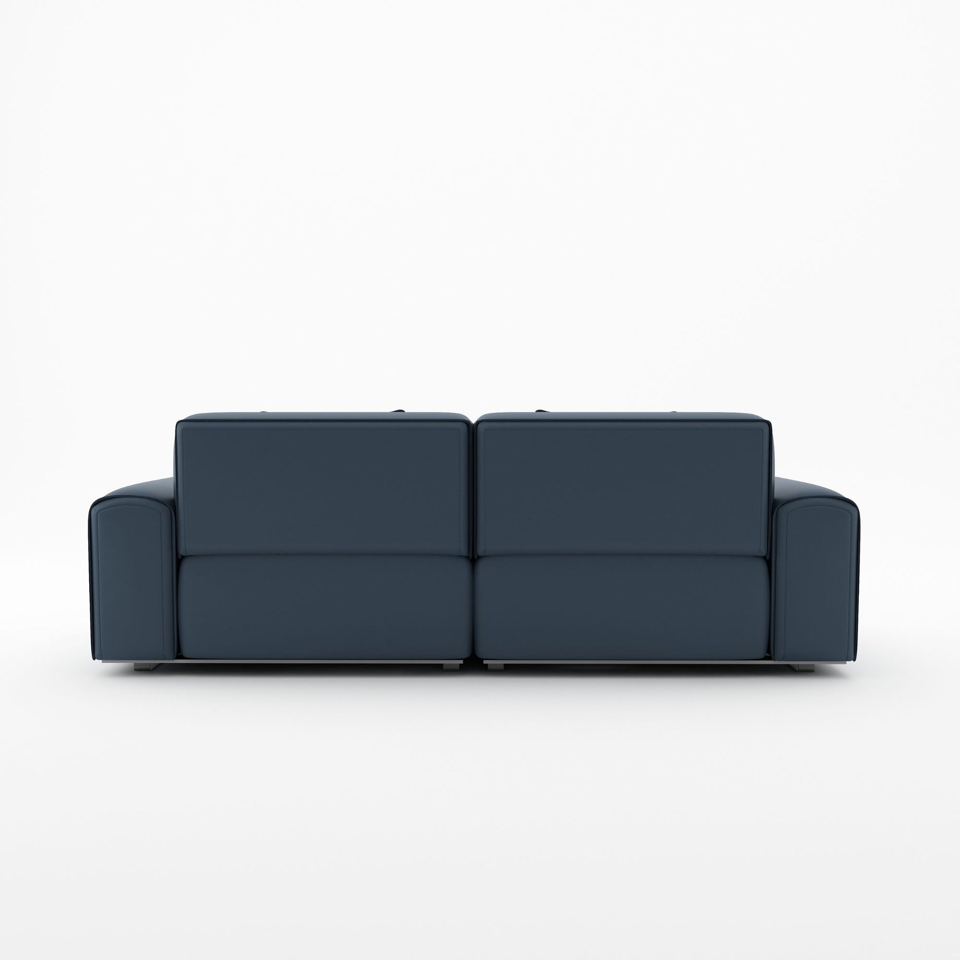 Colby blue top grain half leather 2 seat sofa