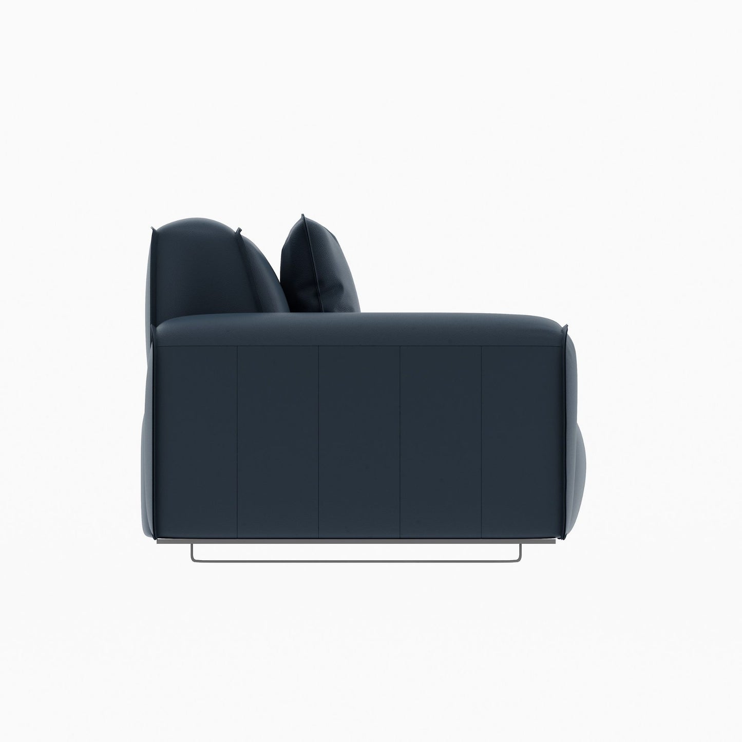 Colby blue top grain half leather 2 seat sofa