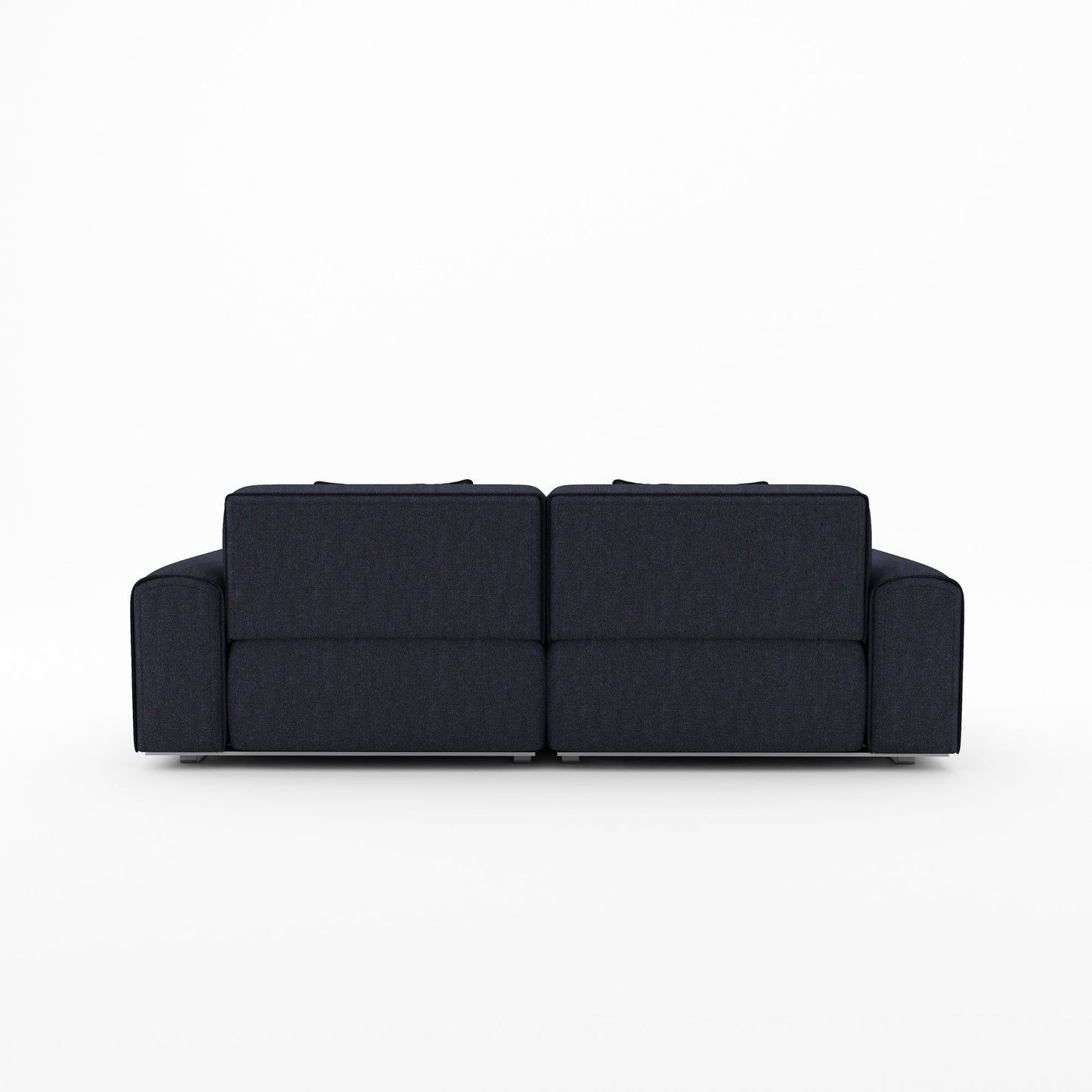 Colby dark blue polyester blend 2 seat fabric sofa