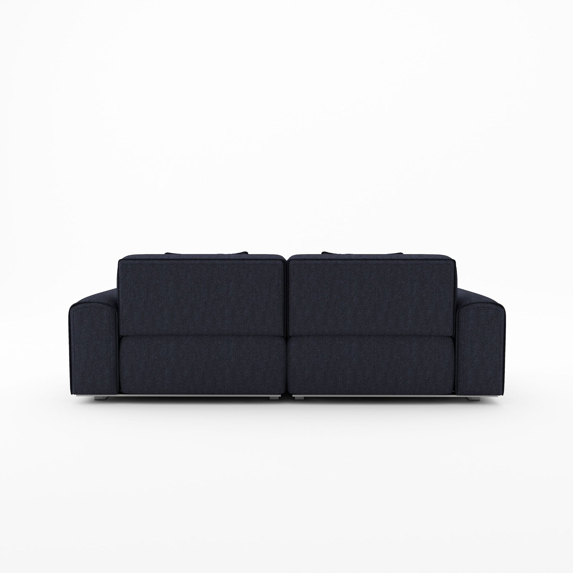 Colby dark blue polyester blend 2 seat fabric sofa