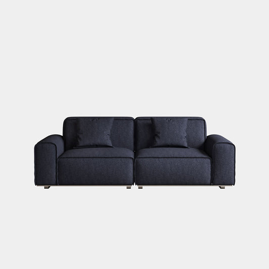 Colby dark blue polyester blend 2 seat fabric sofa