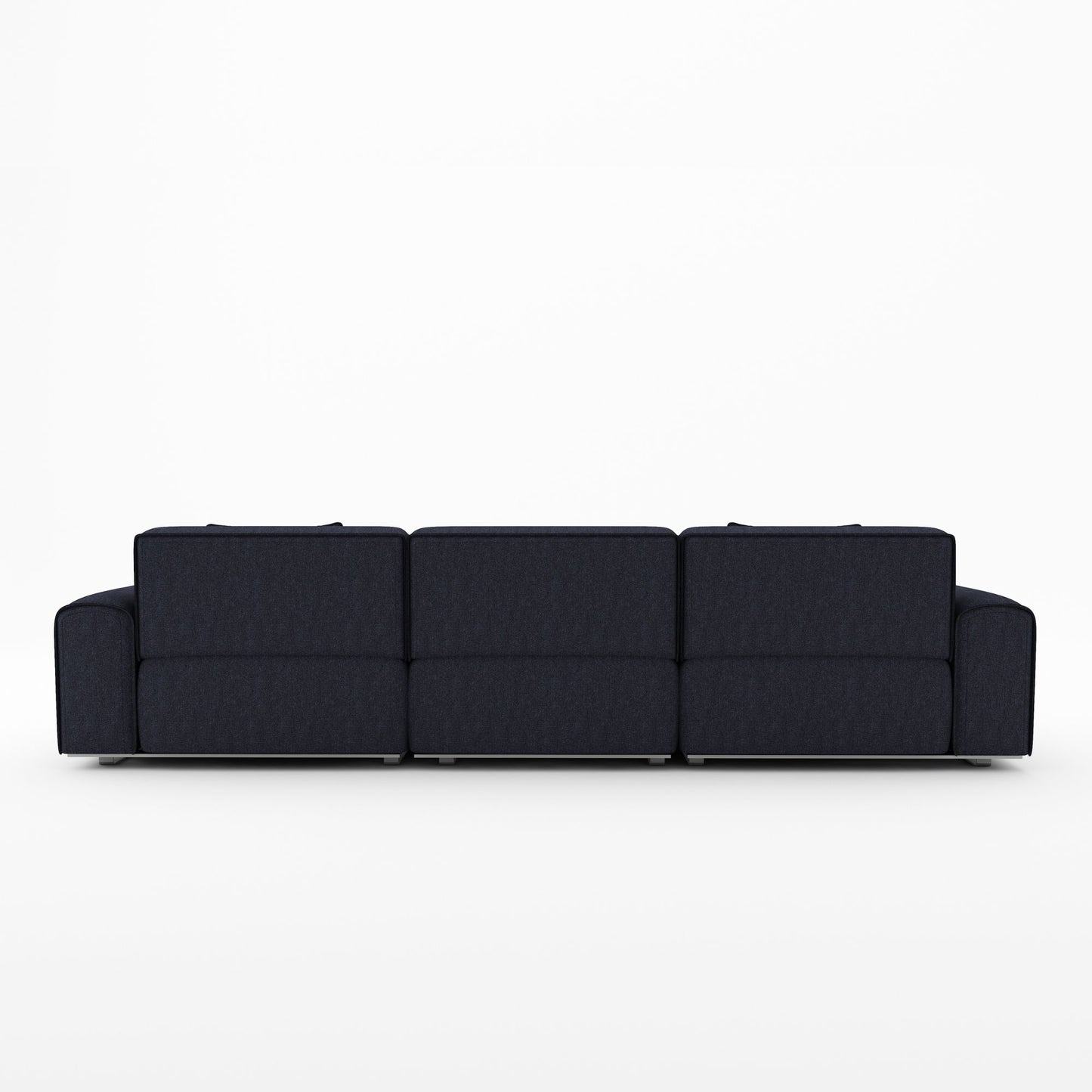 Colby dark blue polyester blend 3 seat fabric sofa