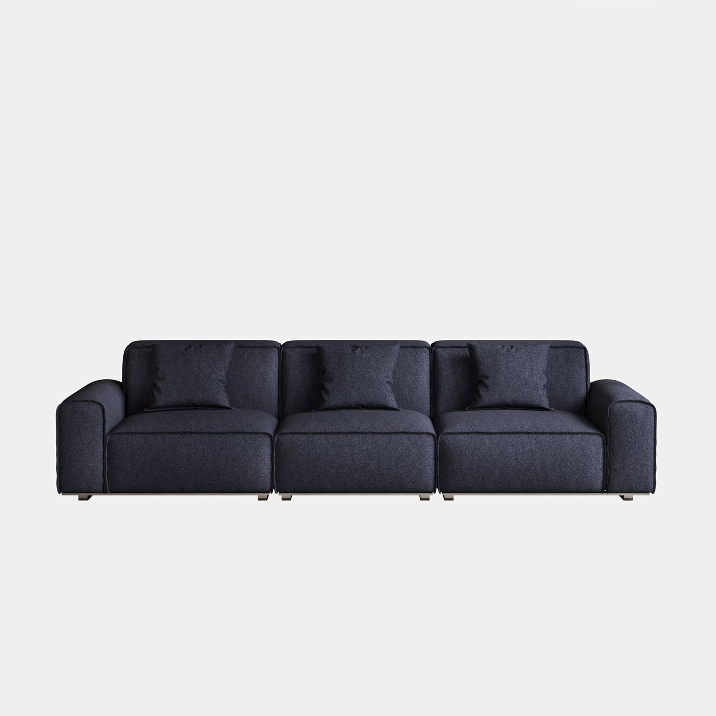 Colby dark blue polyester blend 3 seat fabric sofa