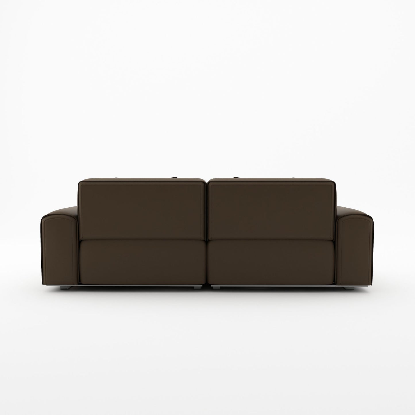 Colby dark brown top grain half leather 2 seat sofa