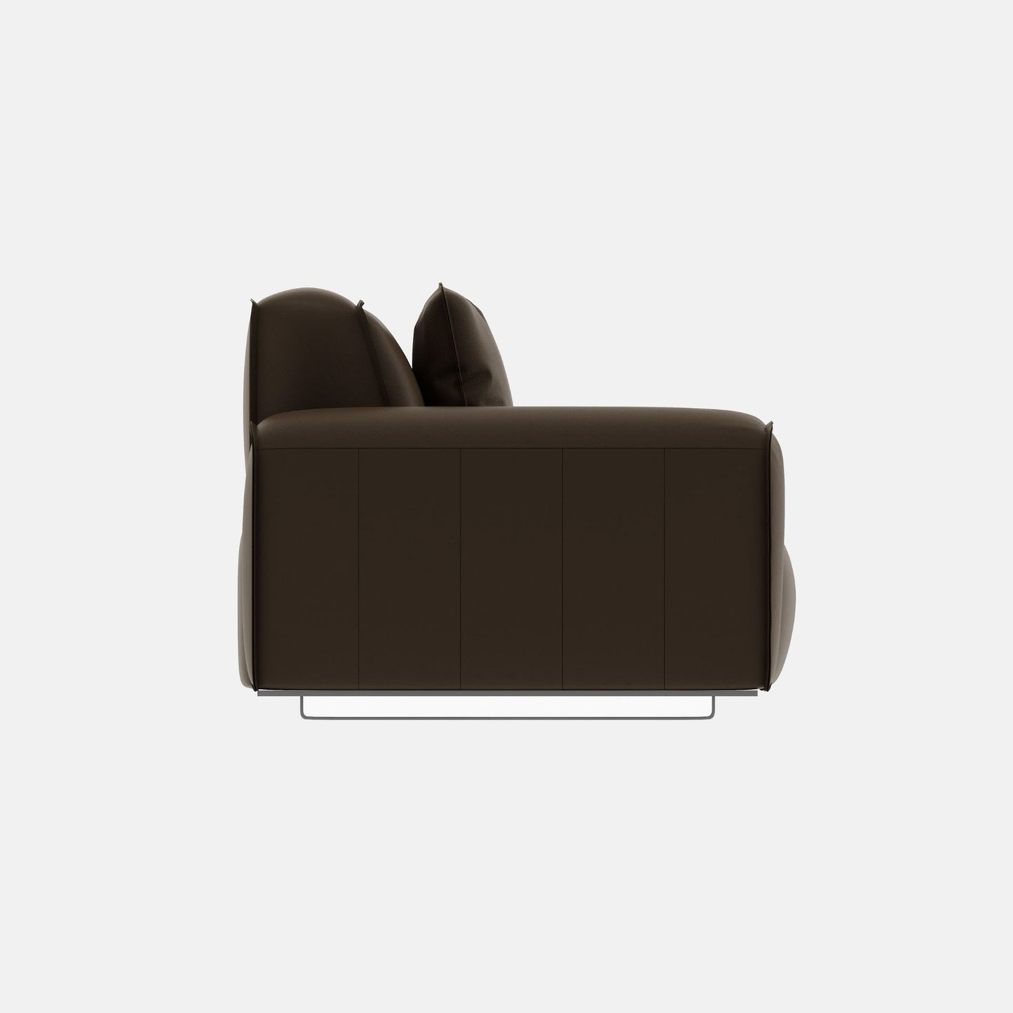 Colby dark brown top grain half leather 2 seat sofa