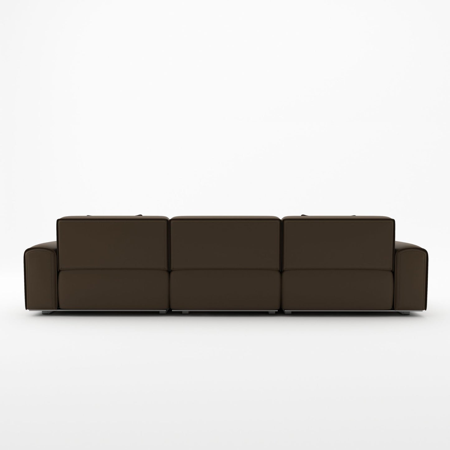 Colby dark brown top grain half leather 3 seat sofa