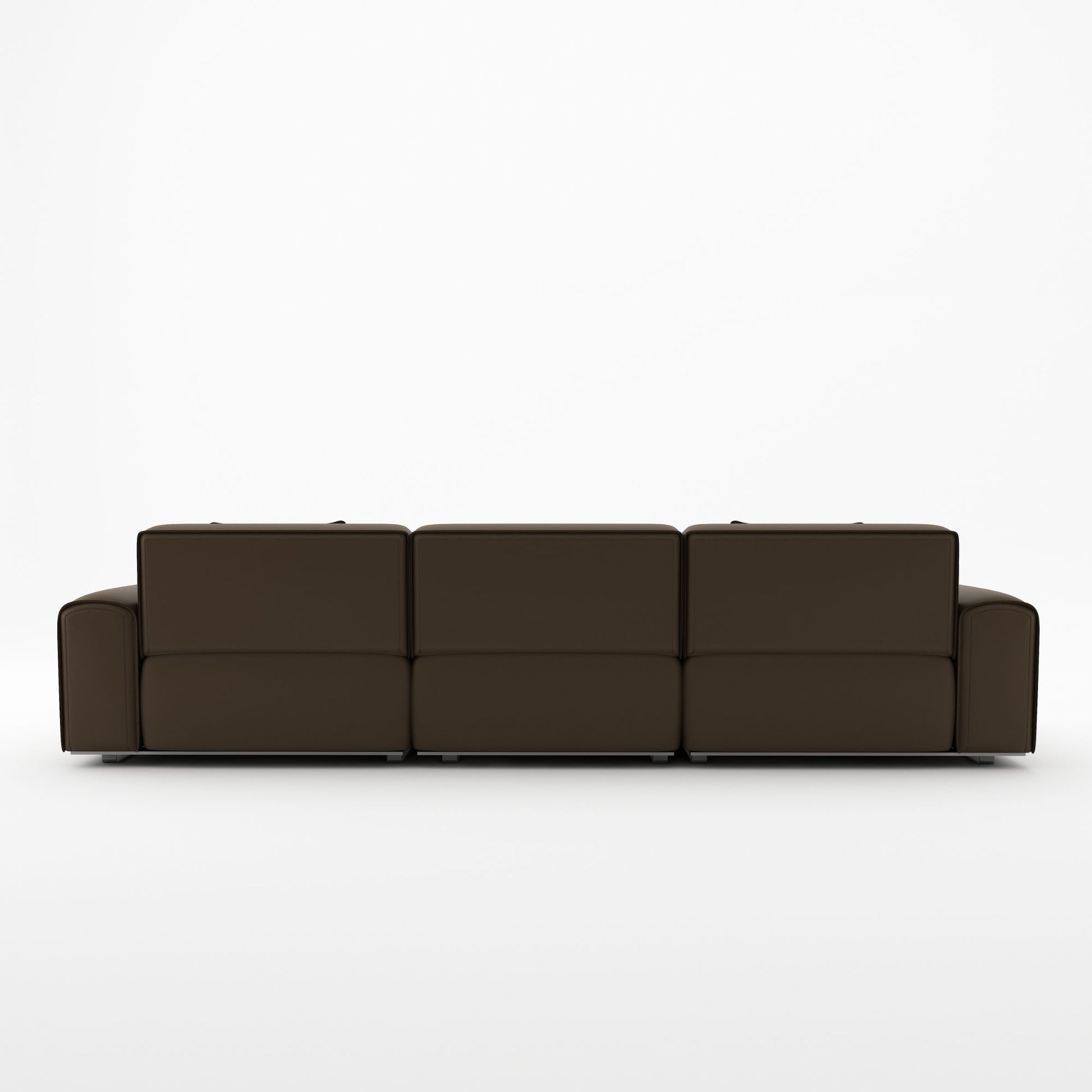 Colby dark brown top grain half leather 3 seat sofa