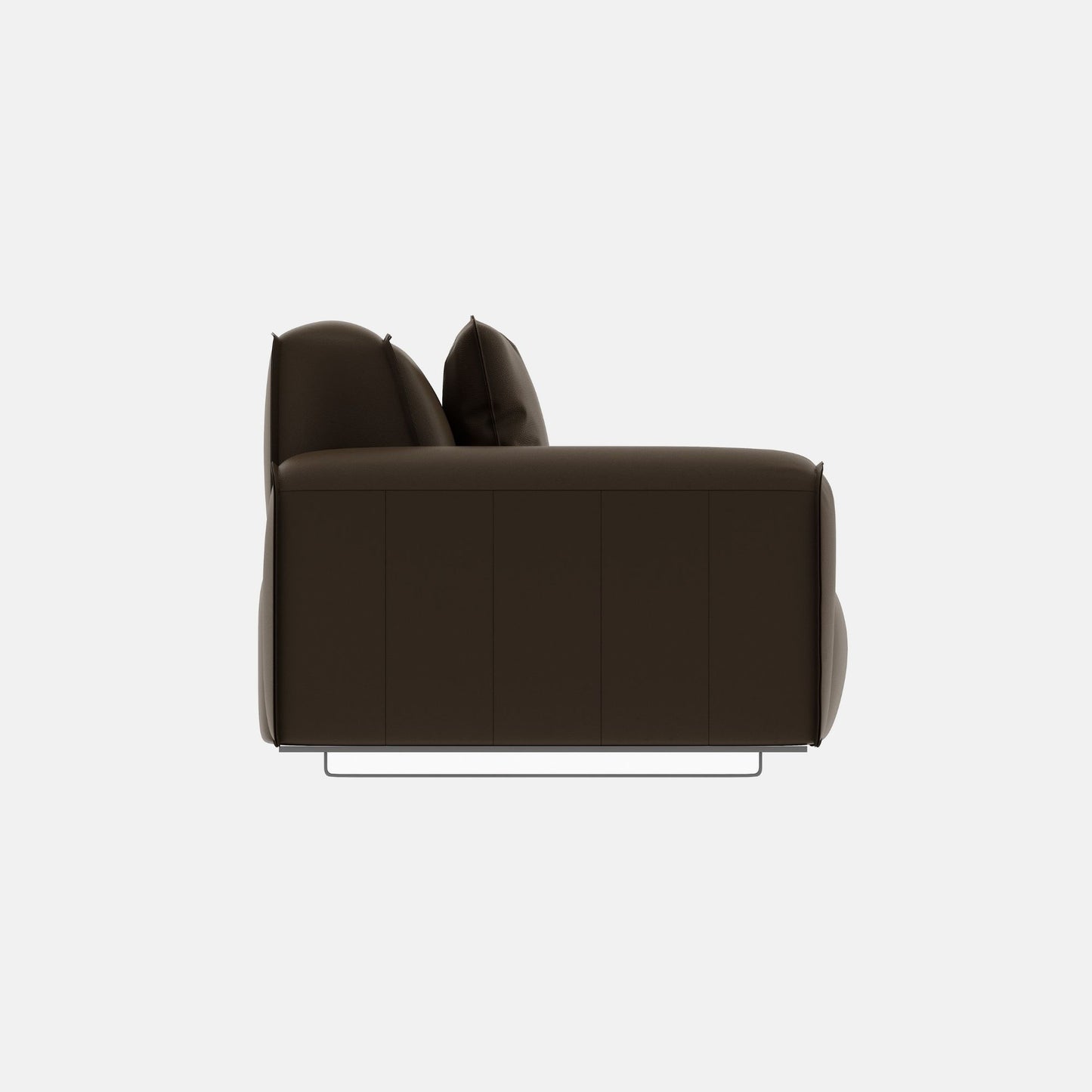 Colby dark brown top grain half leather 3 seat sofa