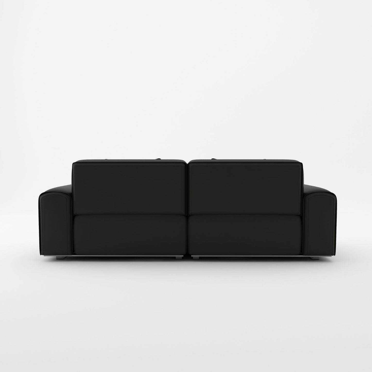 Colby dark green top grain half leather 2 seat sofa