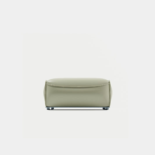 Colby leather ottoman white