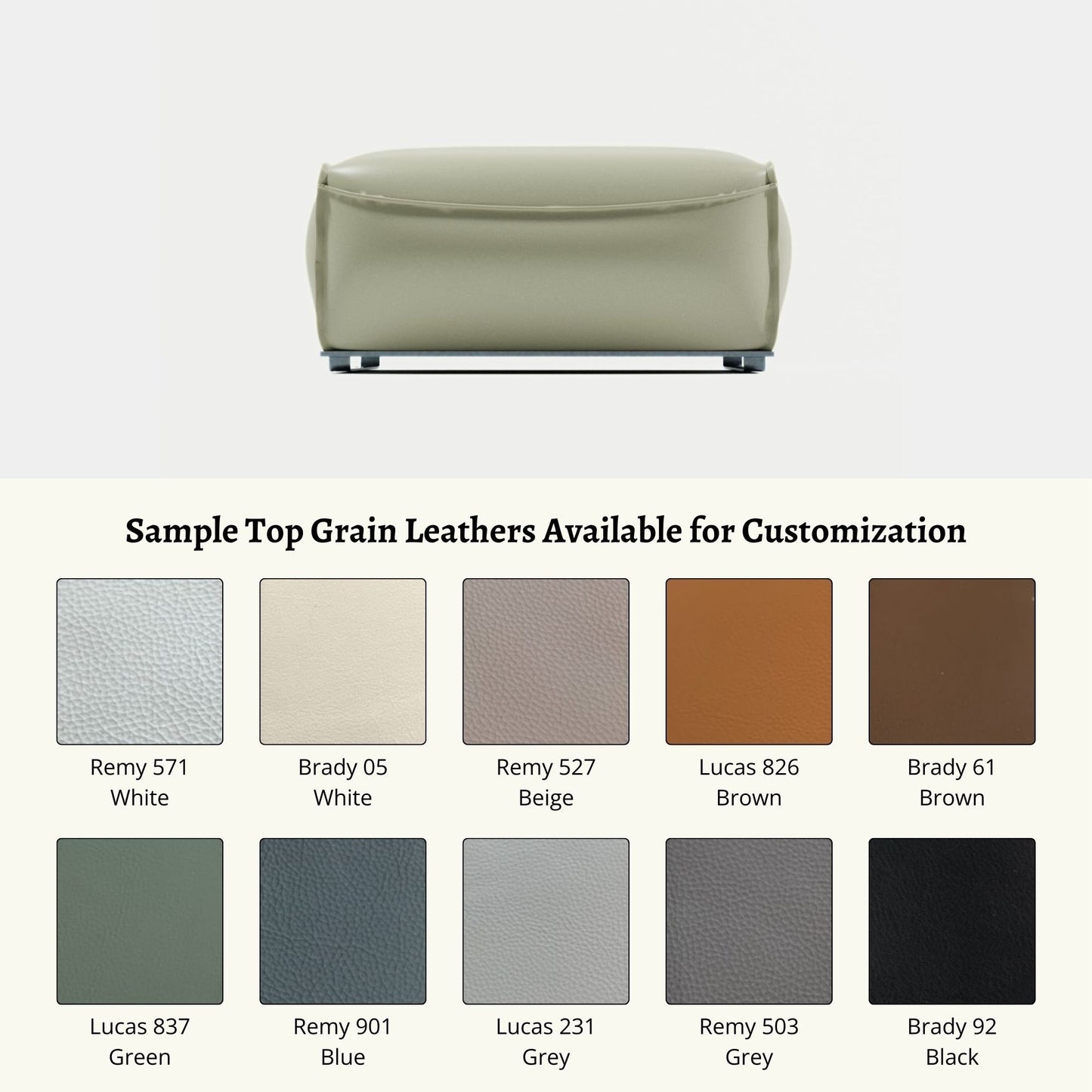 Colby ottoman top grain leather customization (Other)