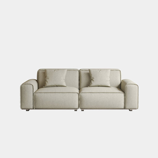 Colby white polyester blend 2 seat fabric sofa
