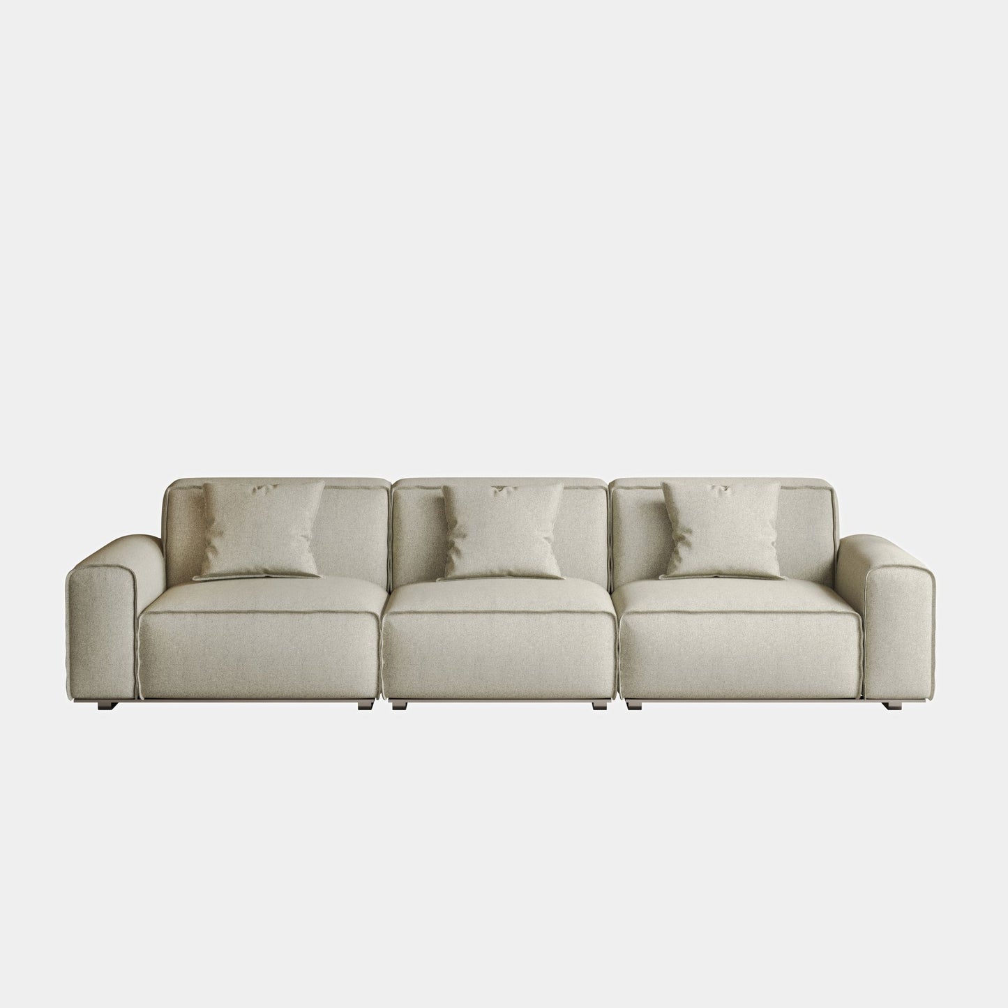Colby white polyester blend 3 seat fabric sofa