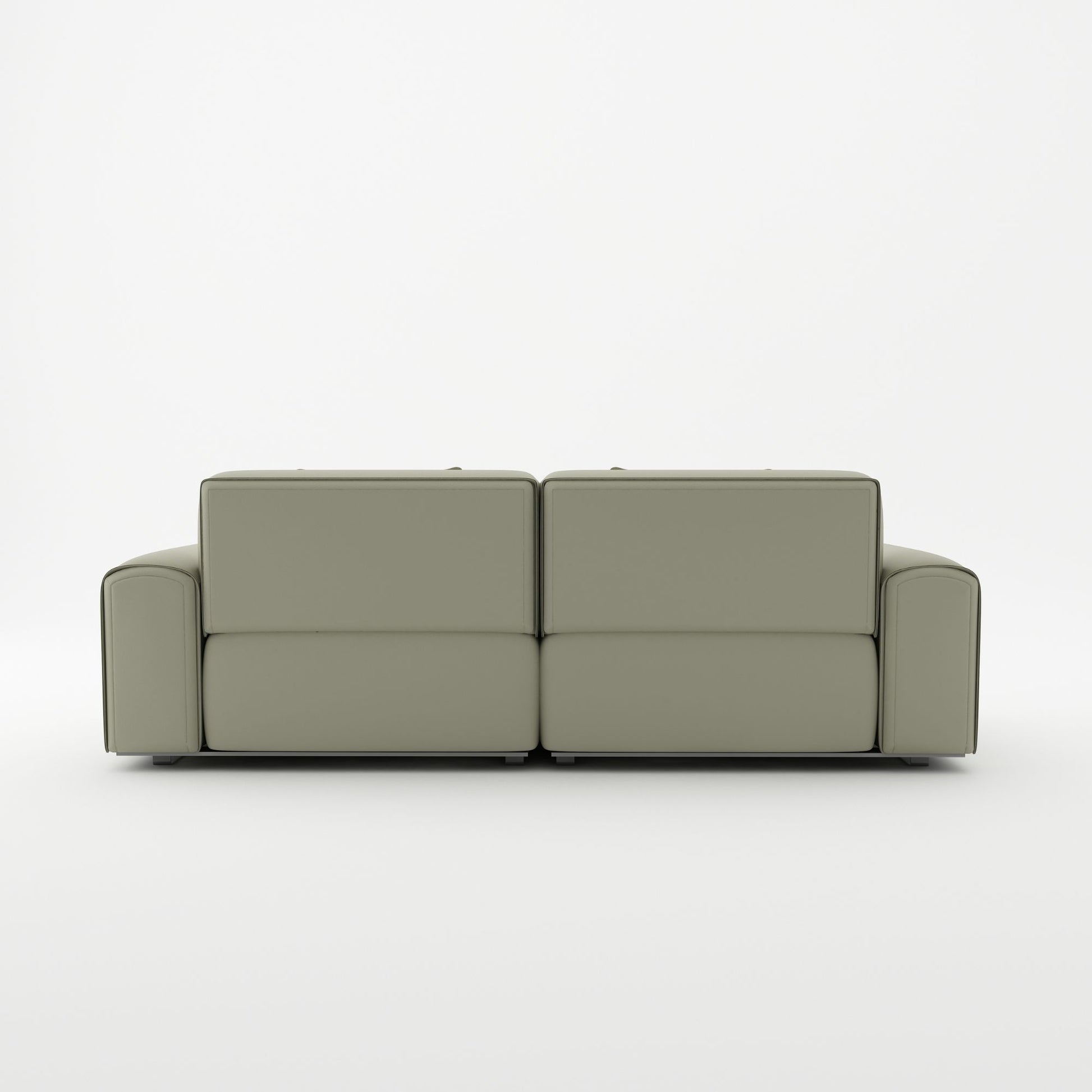 Colby white top grain half leather 2 seat sofa