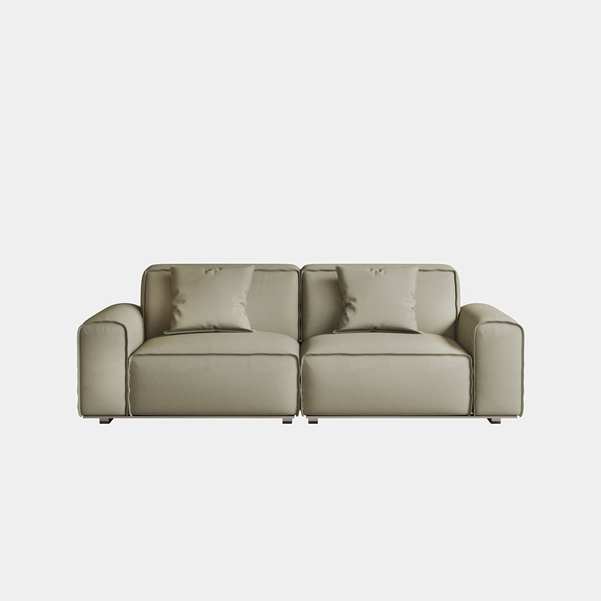 Colby white top grain half leather 2 seat sofa