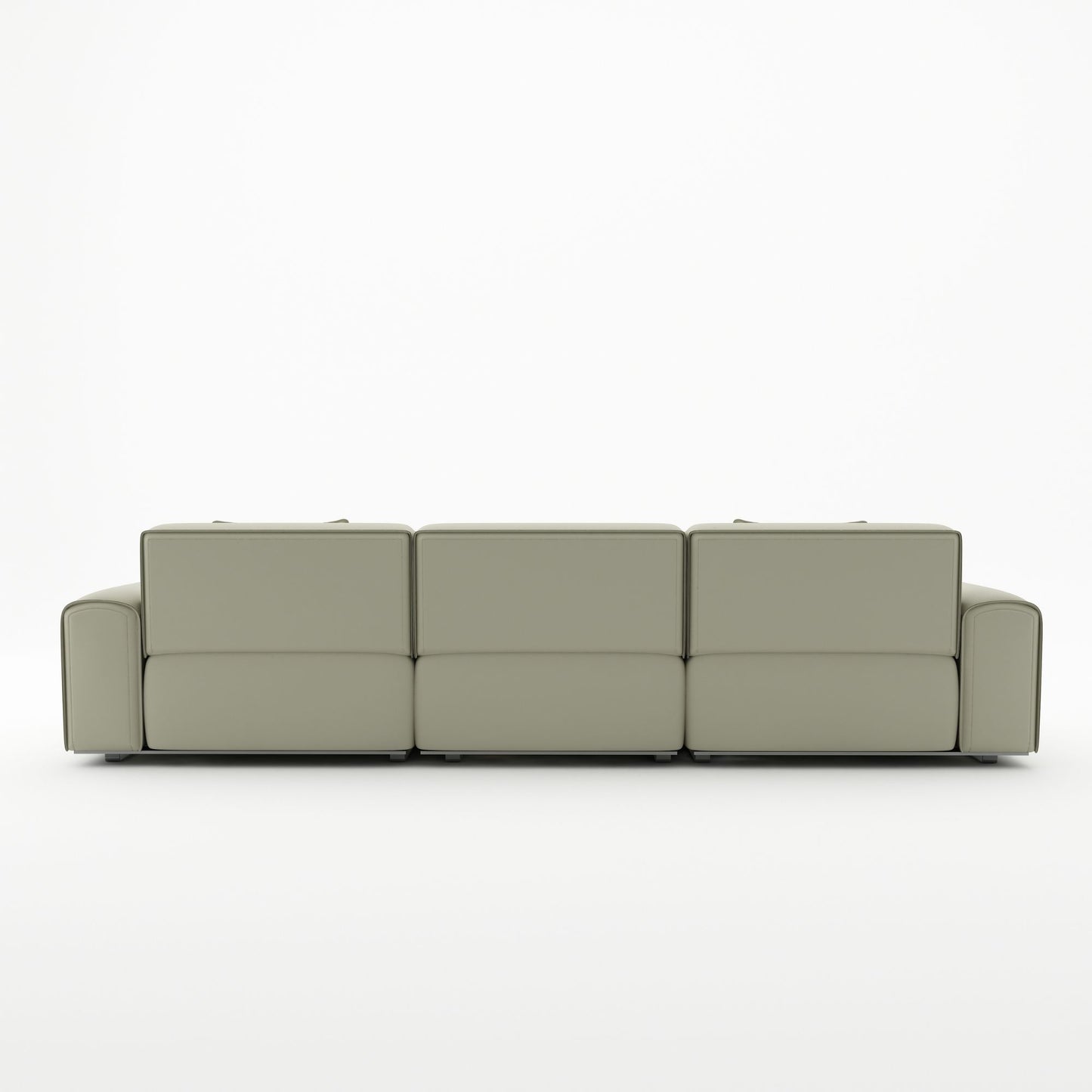 Colby white top grain half leather 3 seat sofa