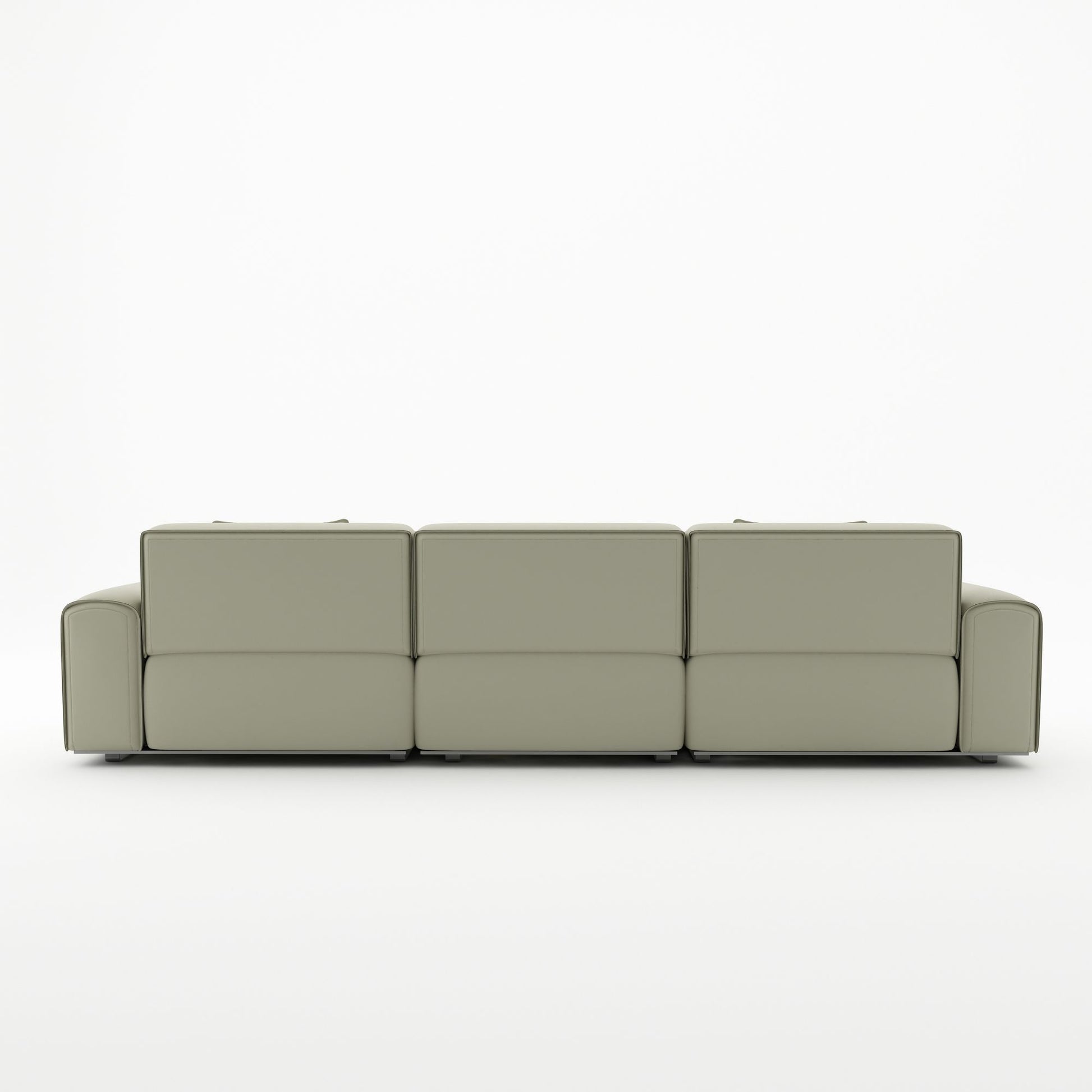 Colby white top grain half leather 3 seat sofa