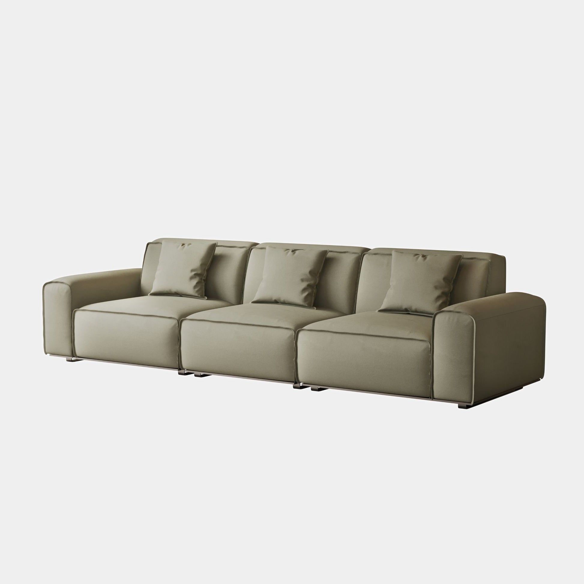 Colby white top grain half leather 3 seat sofa