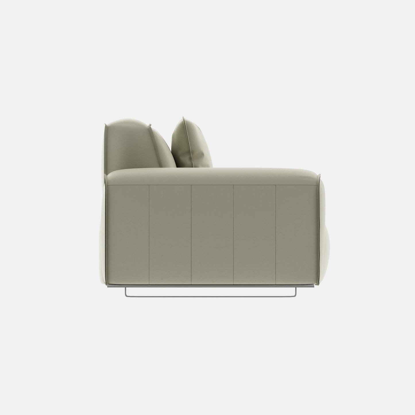 Colby white top grain half leather 3 seat sofa
