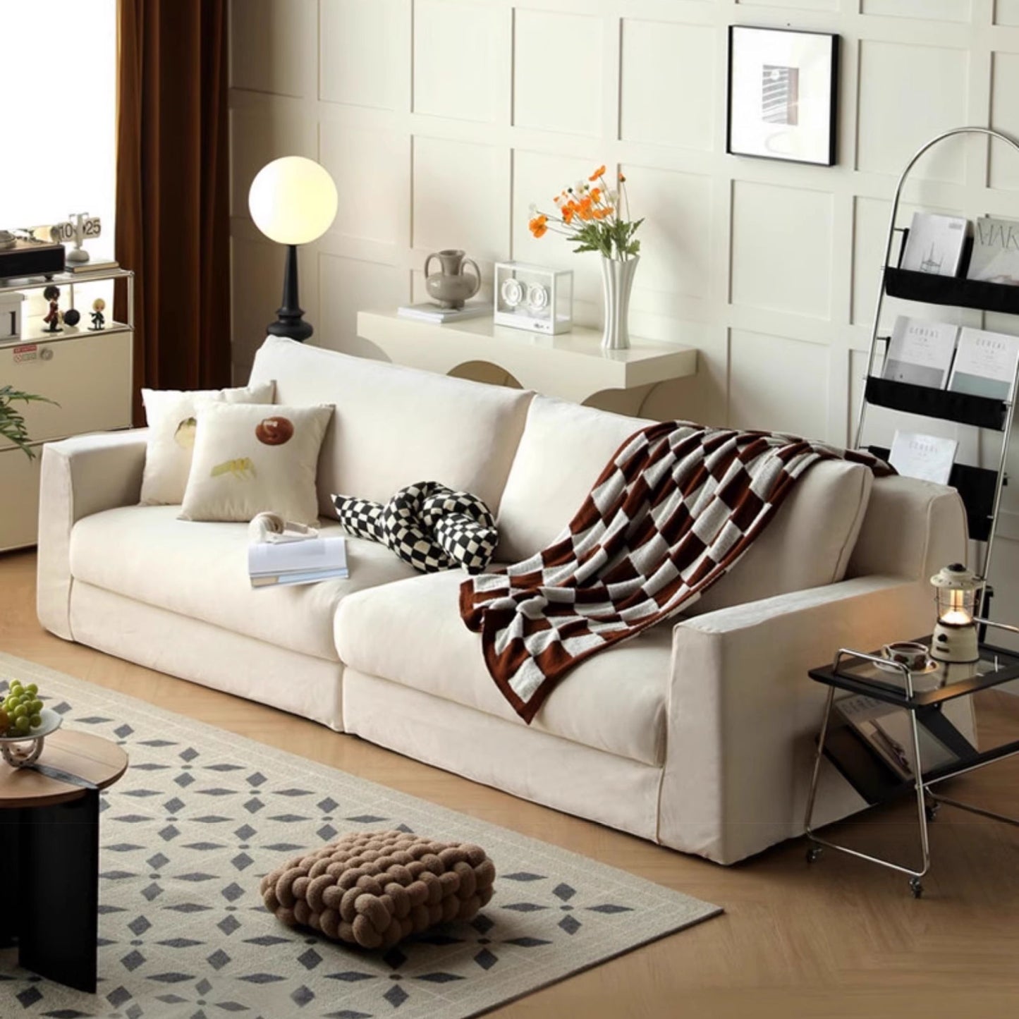 Comfort white fabric sofa