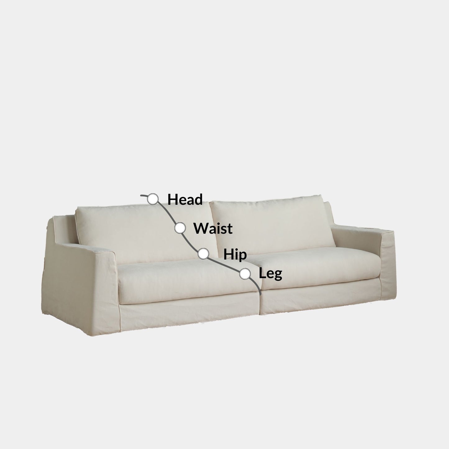 Comfort white fabric sofa