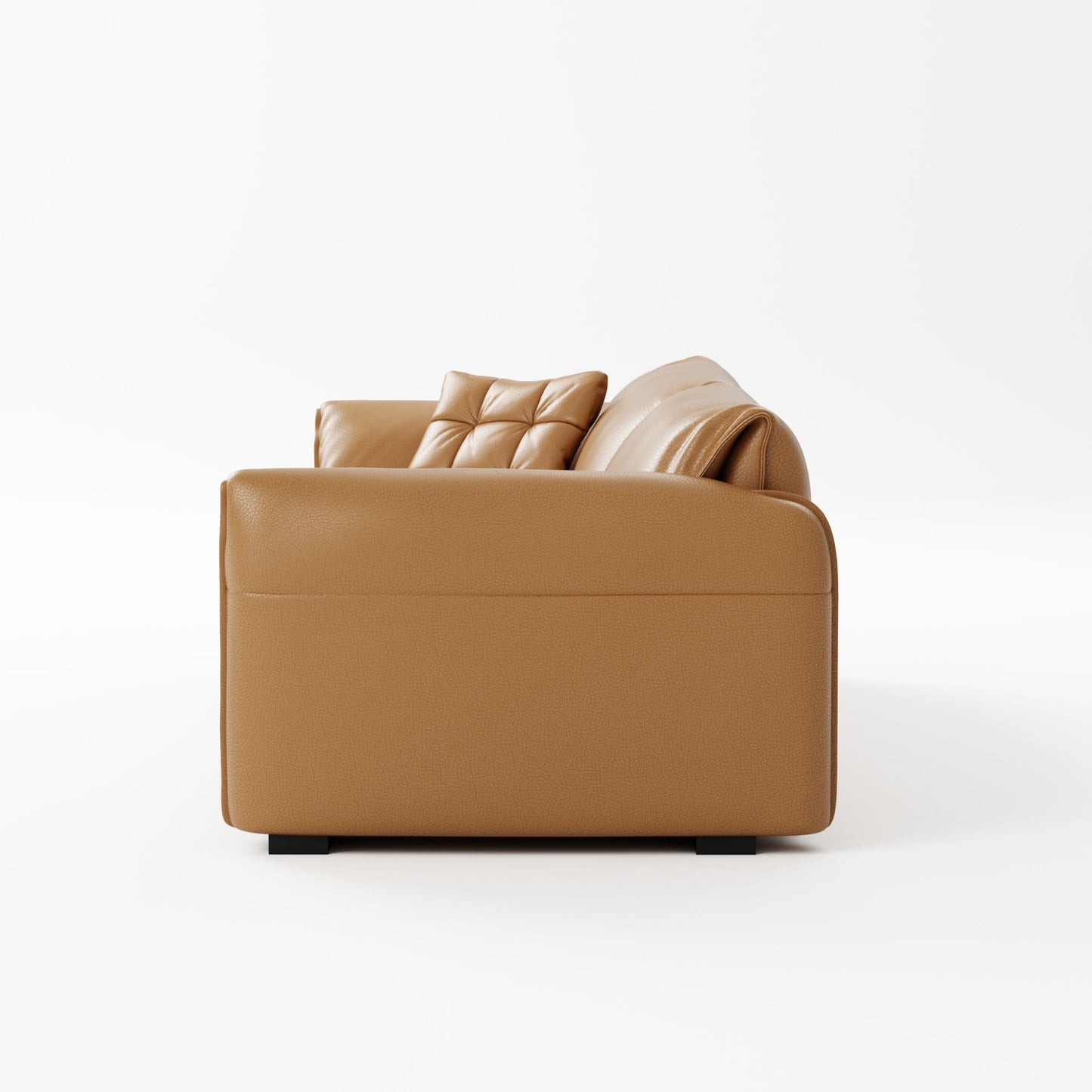 Comfy brown top grain full leather sofa