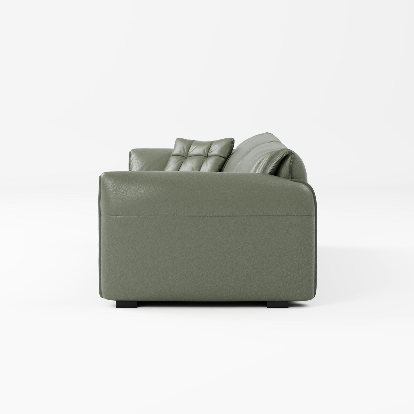 Comfy green top grain full leather sofa