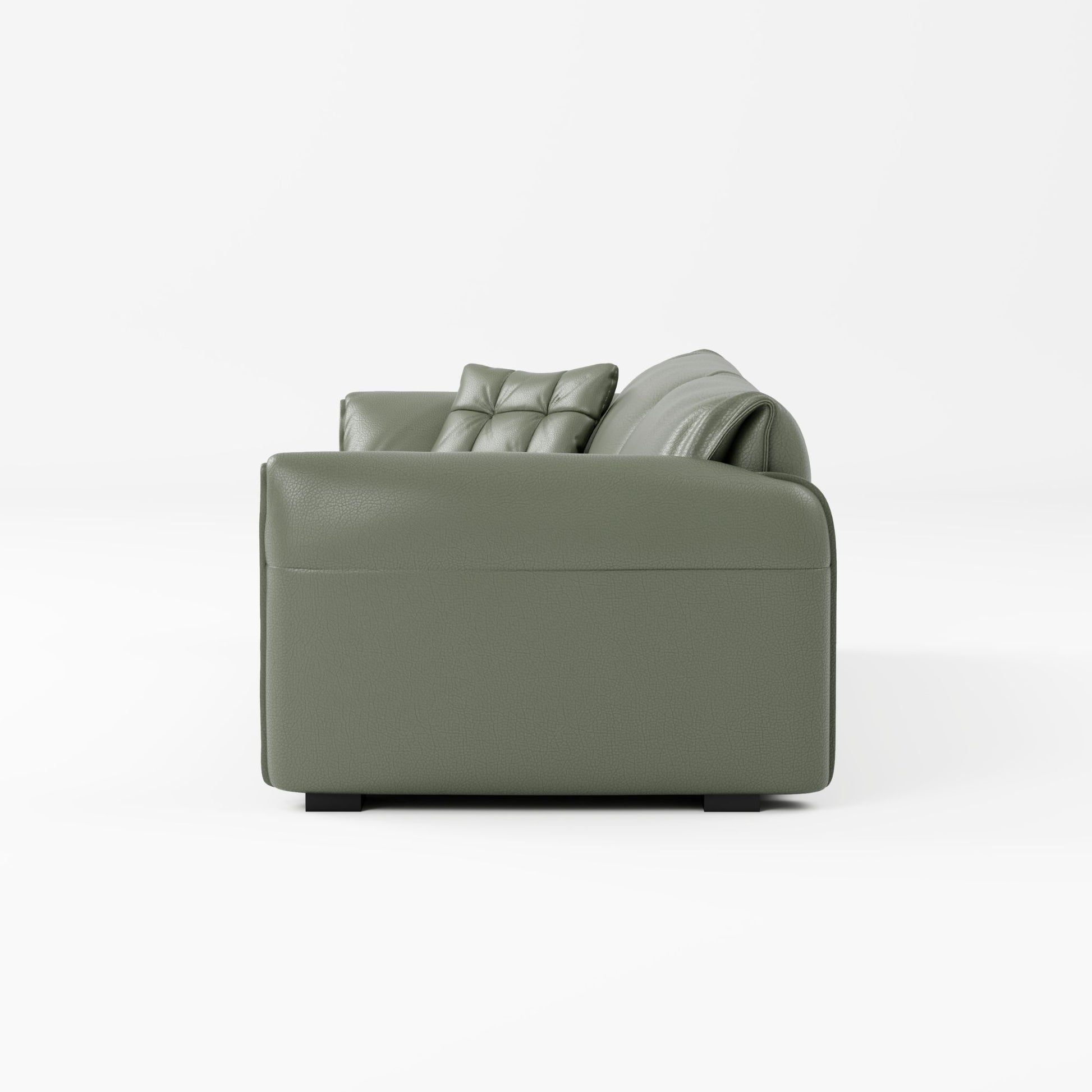 Comfy green top grain full leather sofa