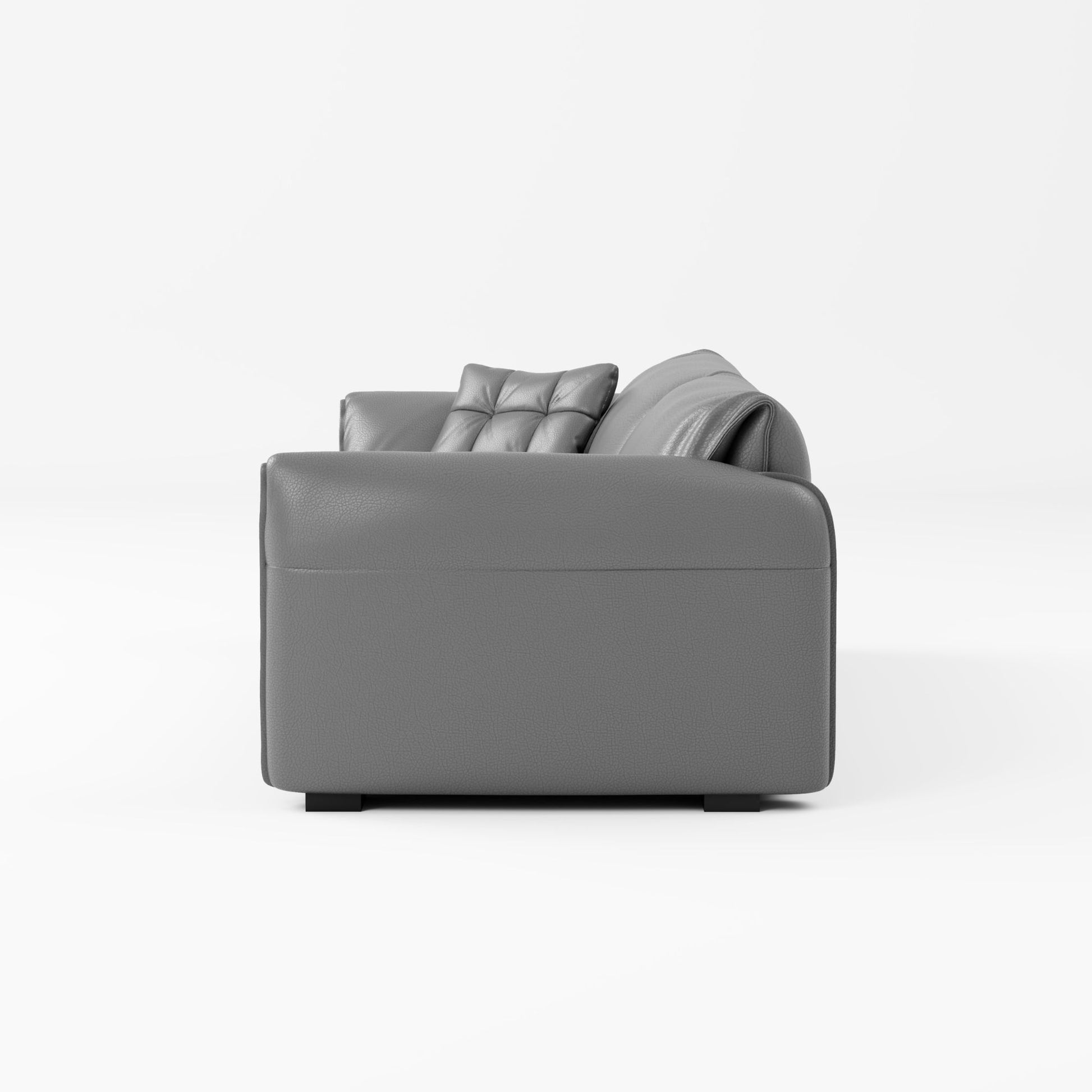 Comfy grey top grain full leather sofa