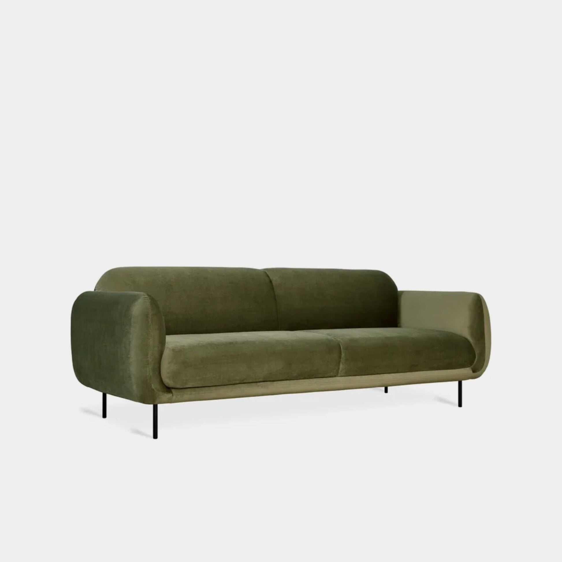 Contour fabric sofa green