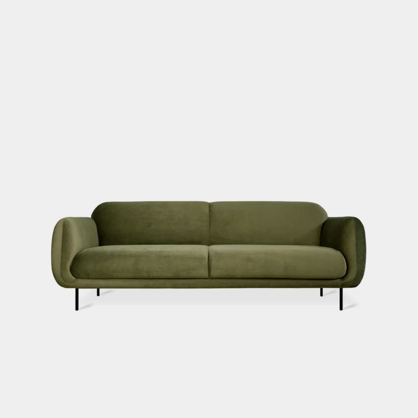 Contour fabric sofa green