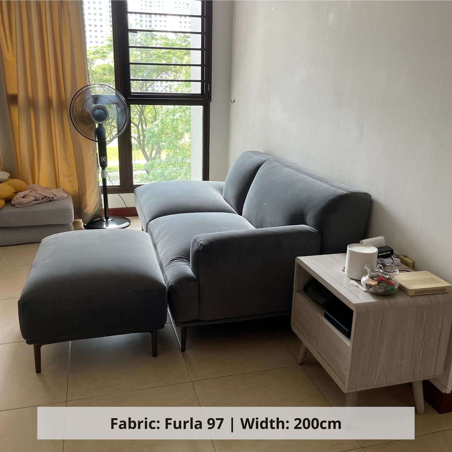 Crystal one arm sofa blended polyester fabric customization (Other)