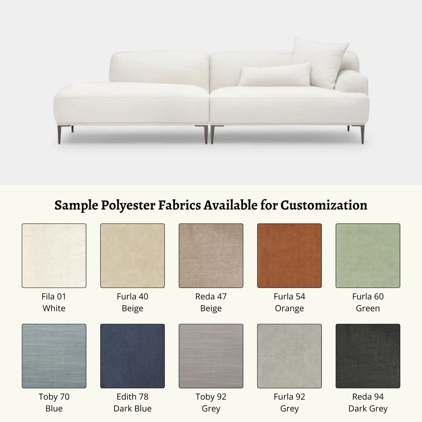 Crystal fabric one arm sofa left white