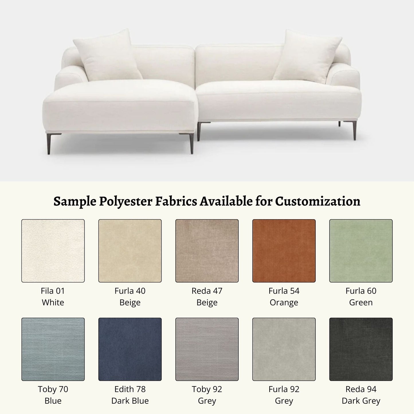 Crystal customized fabric sectional sofa left white (Other)