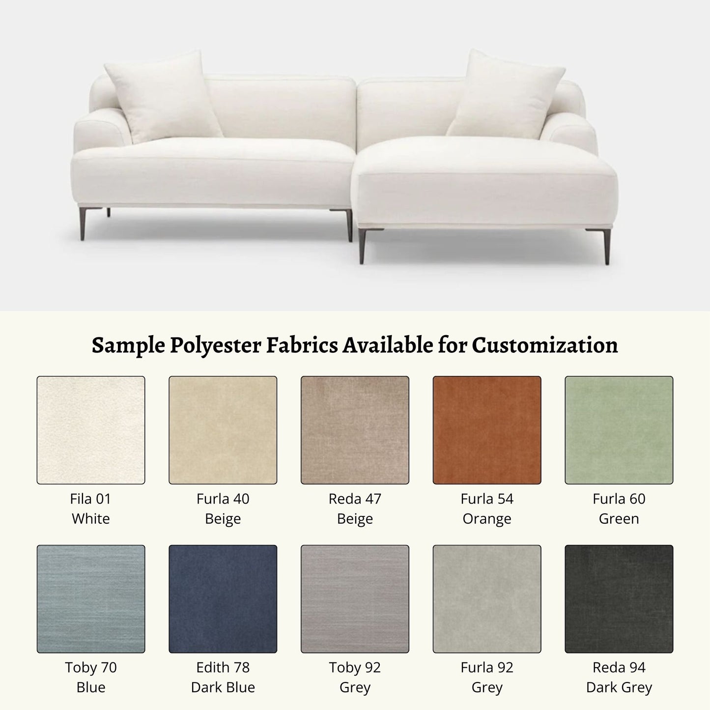 Crystal customized fabric sectional sofa right white (Other)