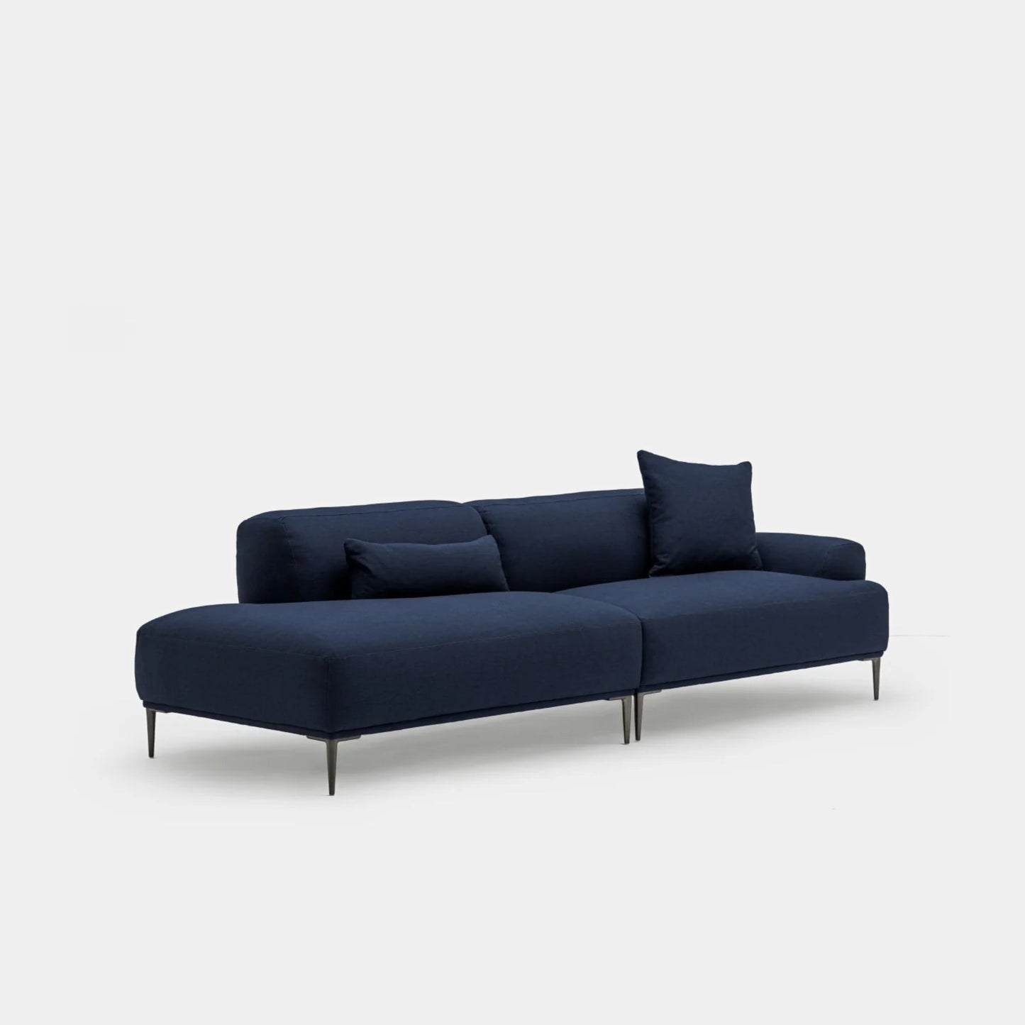 Crystal fabric one arm sofa left blue
