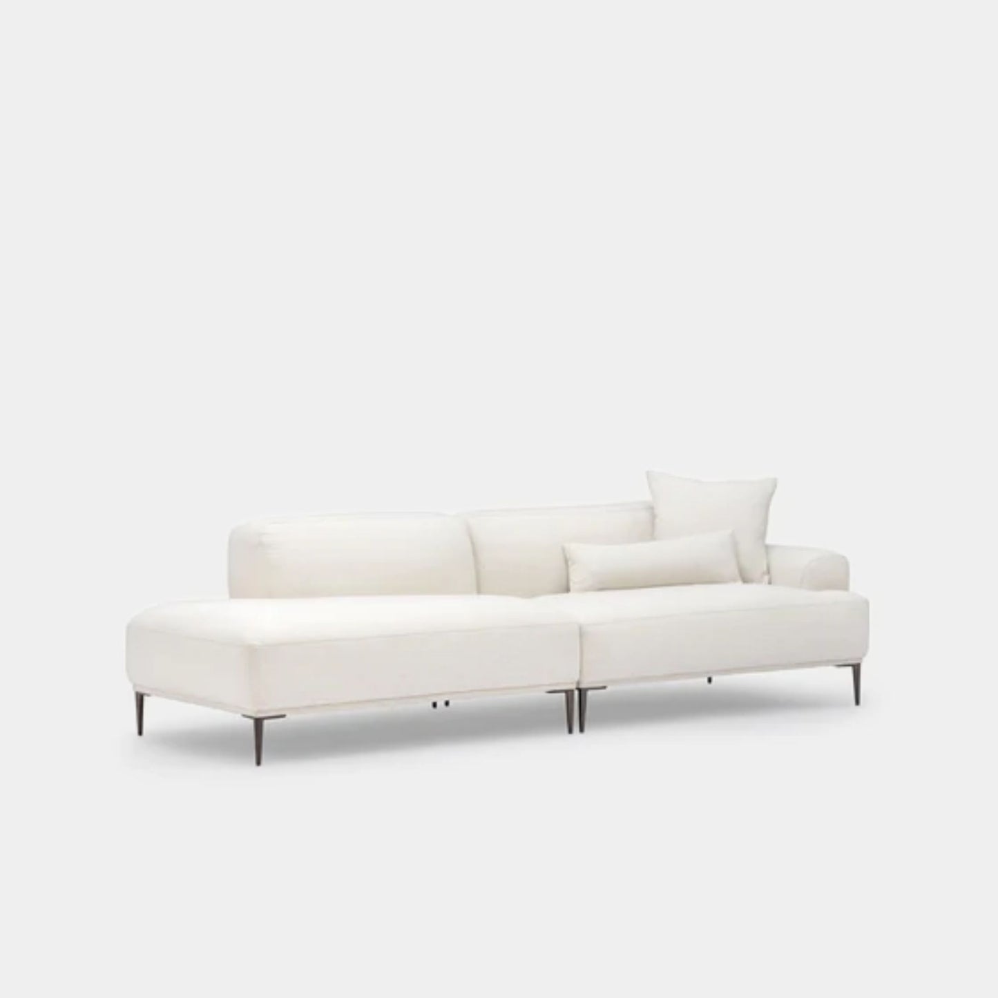 Crystal fabric one arm sofa left white