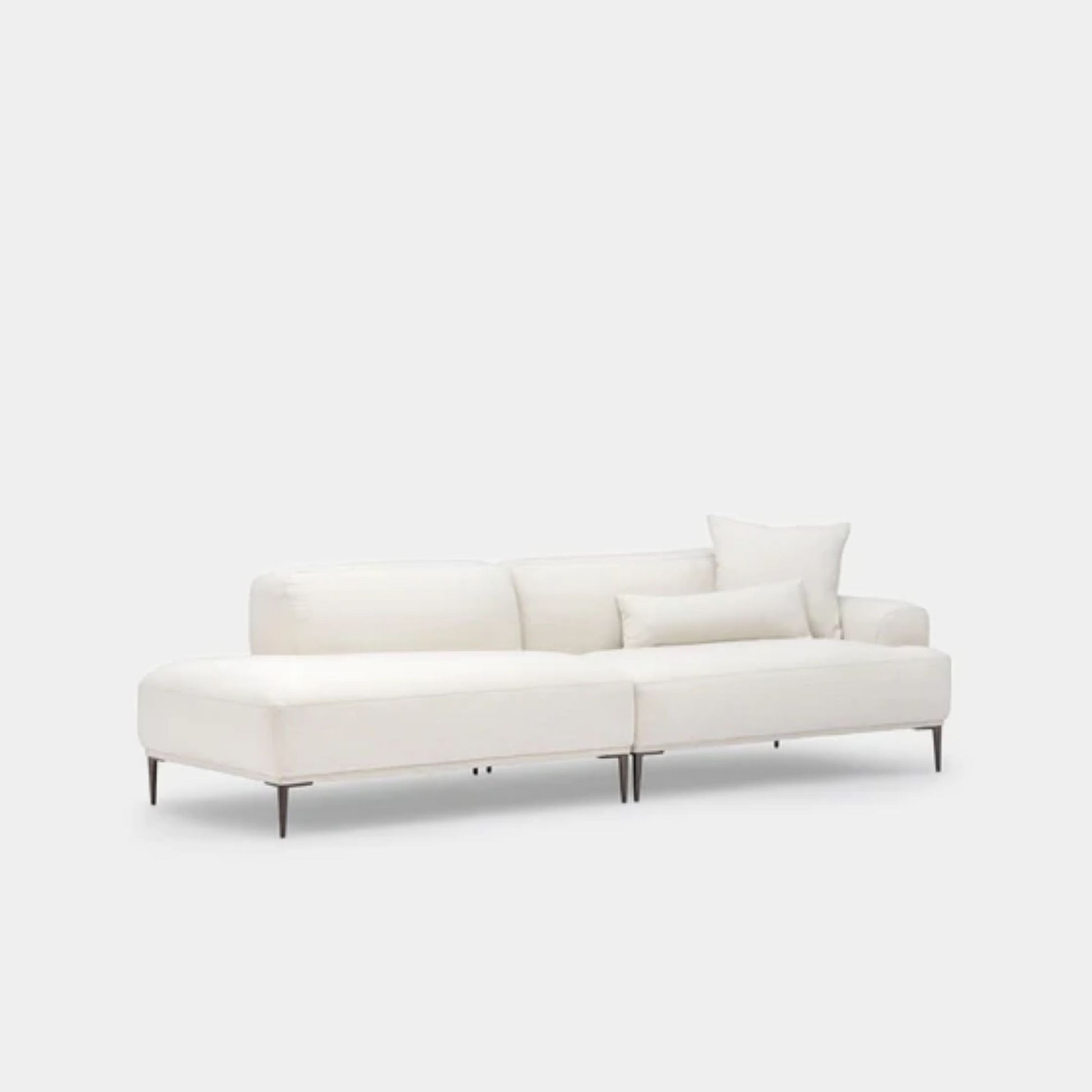 Crystal fabric one arm sofa left white