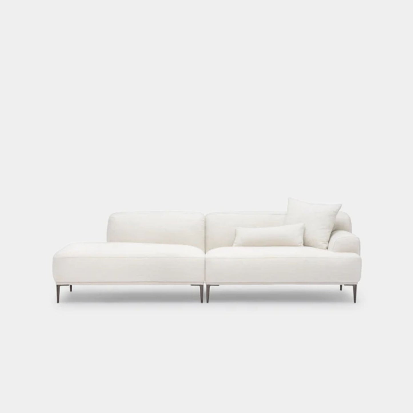 Crystal fabric one arm sofa left white