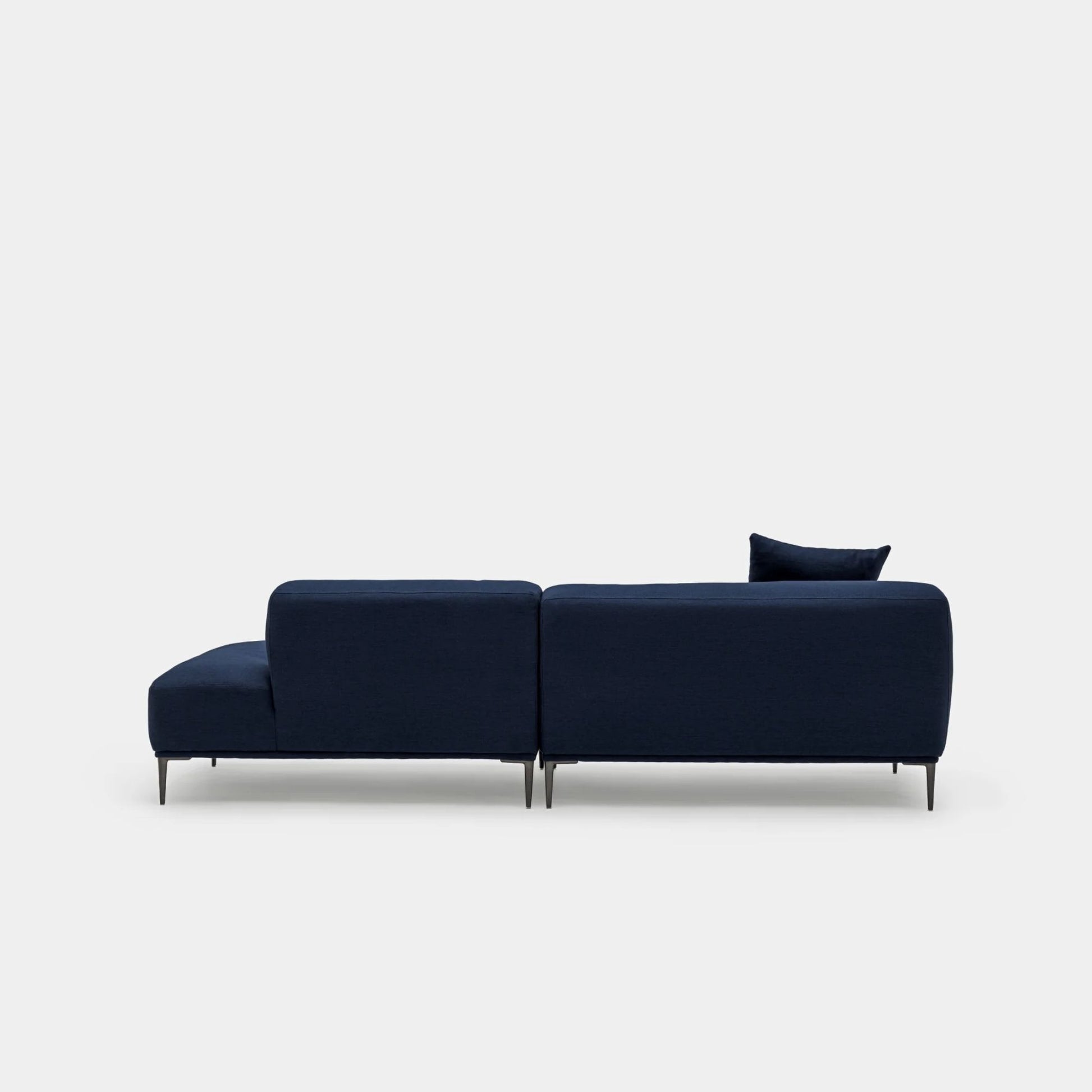Crystal fabric one arm sofa right blue