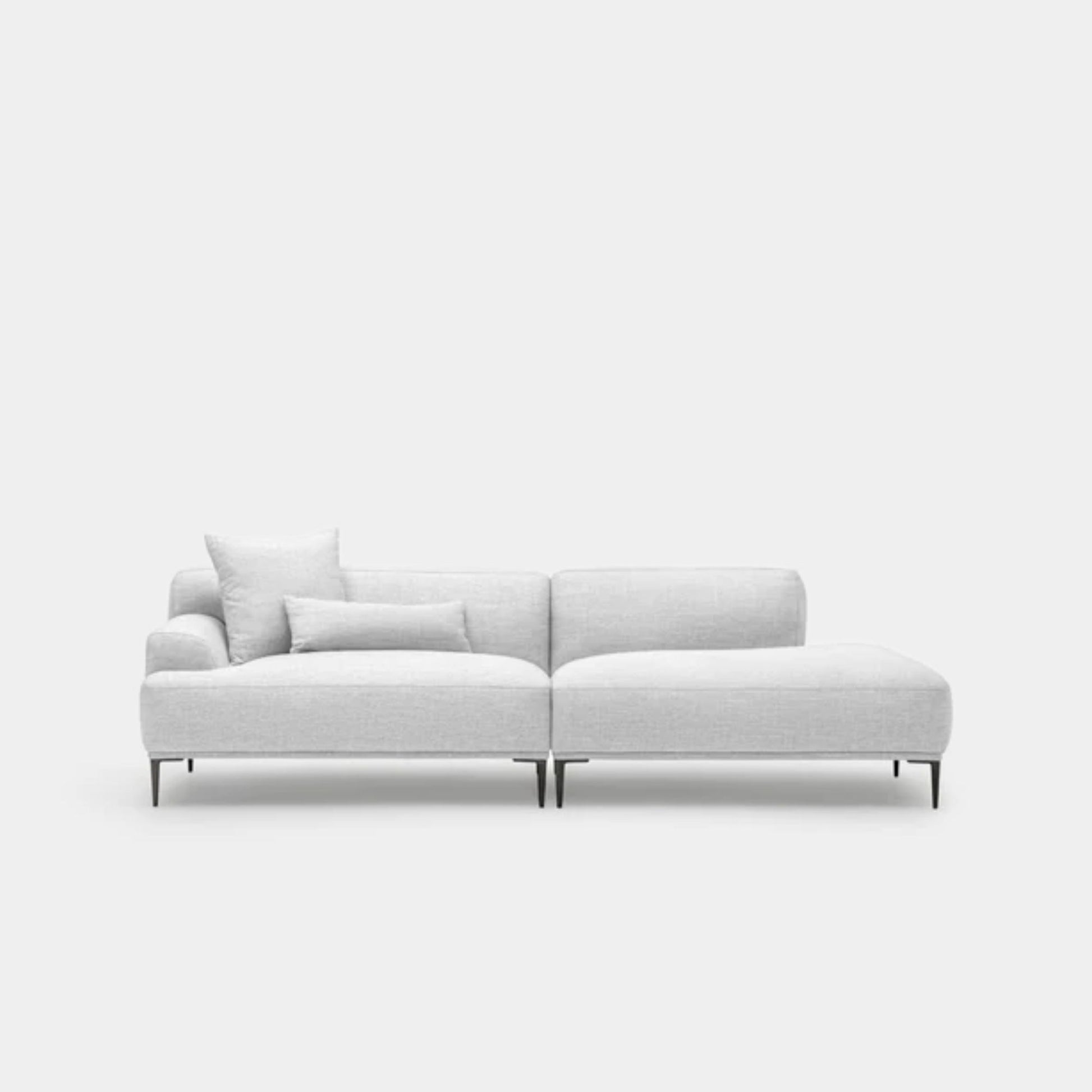 Crystal fabric one arm sofa right grey