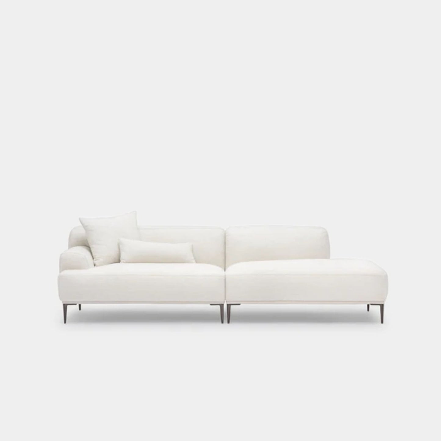 Crystal fabric one arm sofa right white