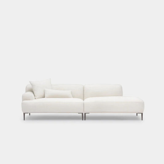 Crystal fabric one arm sofa right white